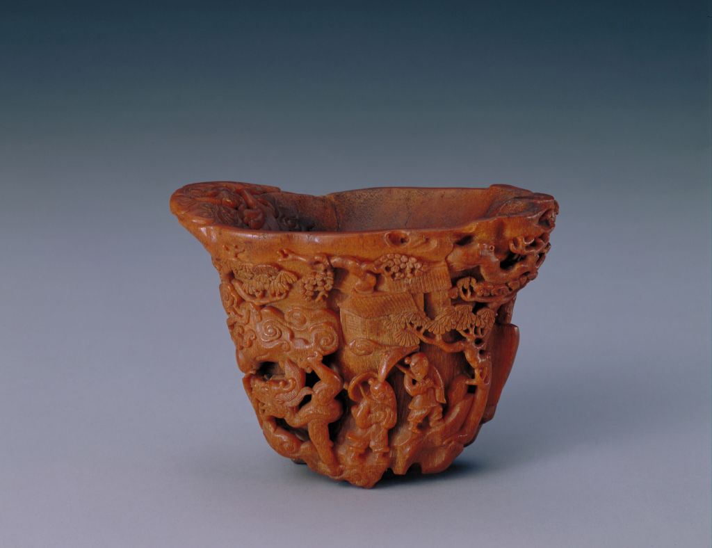 图片[2]-Rhinoceros horn carved figure story cup-China Archive